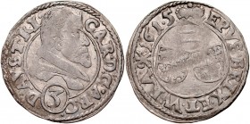 Śląsk, Księstwo Nyskie Biskupów Wrocławskich, Karol Austriacki 1608-1624, 3 krajcary 1615, Nysa.