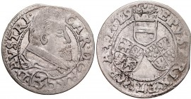 Śląsk, Księstwo Nyskie Biskupów Wrocławskich, Karol Austriacki 1608-1624, 3 krajcary 1619, Nysa.