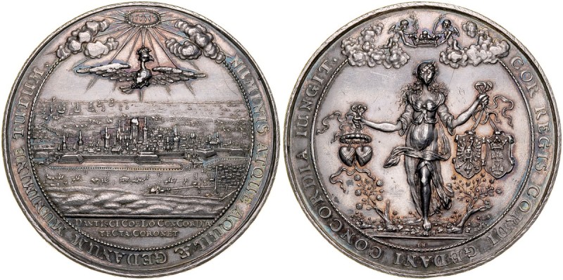 Medal autorstwa J. Hoehna z 1653 wybity z okazji wizytacji miasta przez króla Ja...