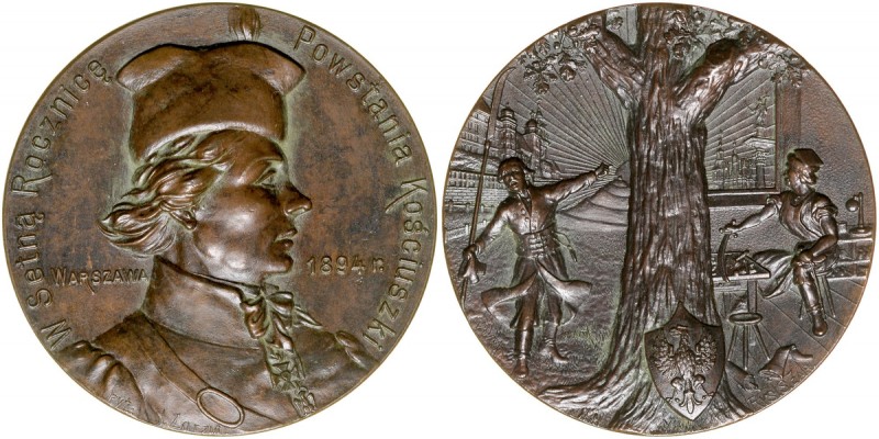 Medal autorstwa Wiesława Zarzyckiego z 1894 roku poświęcony 100 rocznicy Insurek...