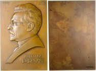 Plakieta autorstwa Aumillera z 1928 roku, poświęcona Bolesławowi Prusowi.