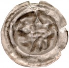 Przemysł II 1253-1278, Brakteat, Av.: Kroczący lew, na min kapliczka.