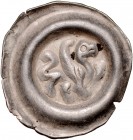 Przemysł II 1253-1278, Brakteat, Av.: Kroczący Gryf.