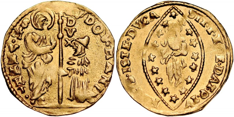 Wenecja, Alvise Mocenigo II 1700-1709, Cekin b.d. Fr. 1358, złoto, waga 3,47 g, ...