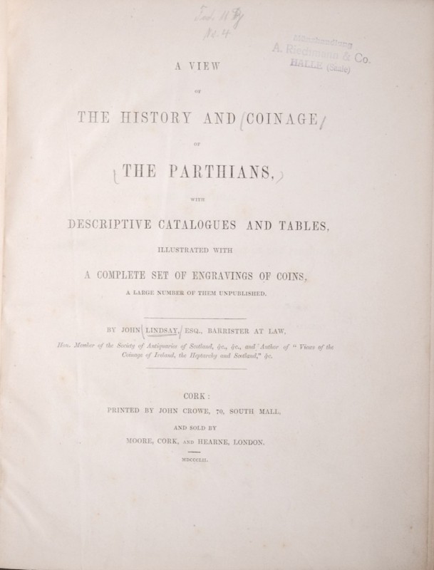 View A., The history and coinage of the Parthians, London 1852. bardzo dobrze za...