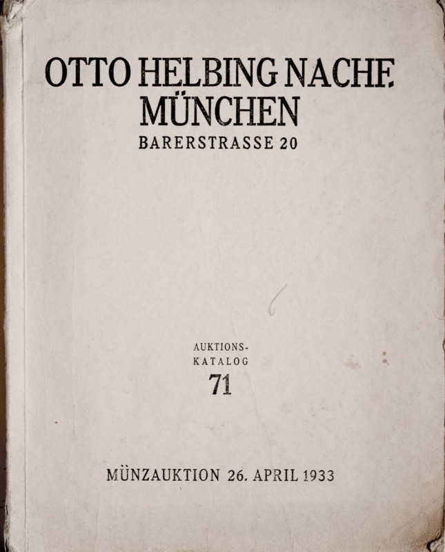 Helbing O., Auktions-Katalog 71, 26. April 1933, Muenchen 1933. dobrze zachowana...