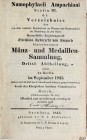Muenz- und Medaillen Sammlung, Christian Leberecht von Ampach, 3 Abt., September 1835, Naumburg 1835.