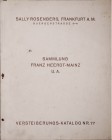 Rosenberg S, Versteigerunskatalog nr 77, 10. Oktober 1933, Frankfurt am M 1933.