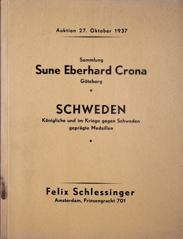 Schlessinger F., Sammlung Schweden, 27. Oktober 1937, Berlin 1937 bardzo dobrze ...