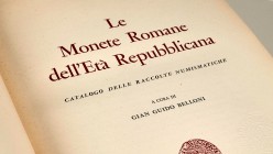 LE MONETE ROMANE DELL´ETÀ REPUBBLICANA. Author: Gian Guido Belloni. Milán, 1960. 333 pages + 58 plates. Part of spine detached. Hardcover. Weight: 2,3...