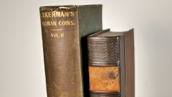 A descriptive catalogue of rare and unedited ROMAN COINS. Author: J.Y. Akerman, Edition: 1834. 2 Vols with magnificent engraved pictures. Vol 1 bound ...