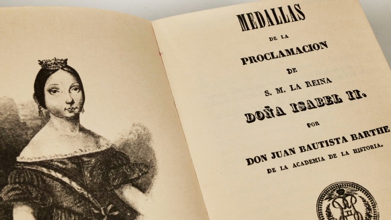 MEDALLAS DE LA PROCLAMACION DE S. M. LA REINA DOÑA ISABEL II. Author: D. Juan Ba...