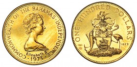 BAHAMAS. Elisabetta II (1953 - ) Coniazione speciale per l'indipendenza delle isole e loro ingresso nel Commonwealth (10 luglio 1973). Serie 4 valori ...