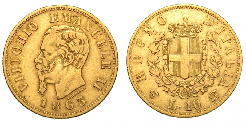 ITALIA. SAVOIA. Vittorio Emanuele II (Regno di Italia: 1861-1878) - 10 lire 1863...
