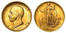 ITALIA. SAVOIA. Vittorio Emanuele III (1900-1946) - 100 lire 1931/IX. Italia su prora. Testa nuda a s. R/ L’Italia a s. su prora di nave. Pag., 646. G...