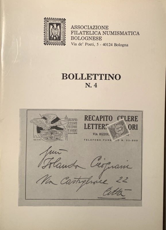 AA.VV. - Associazione fil. numismatica bolognese Bollettino N 4. Bologna, 1991. ...