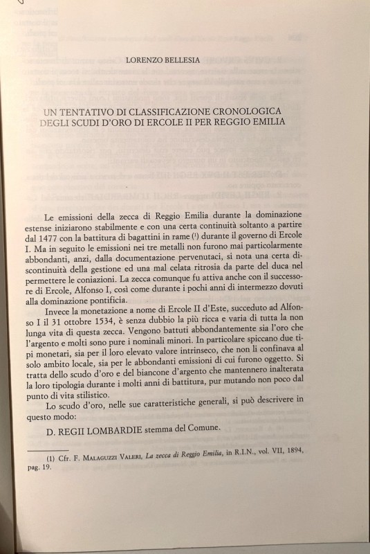 BELLESIA L . - Un tentativo di classificazione cronologica degli scudi d'oro di ...