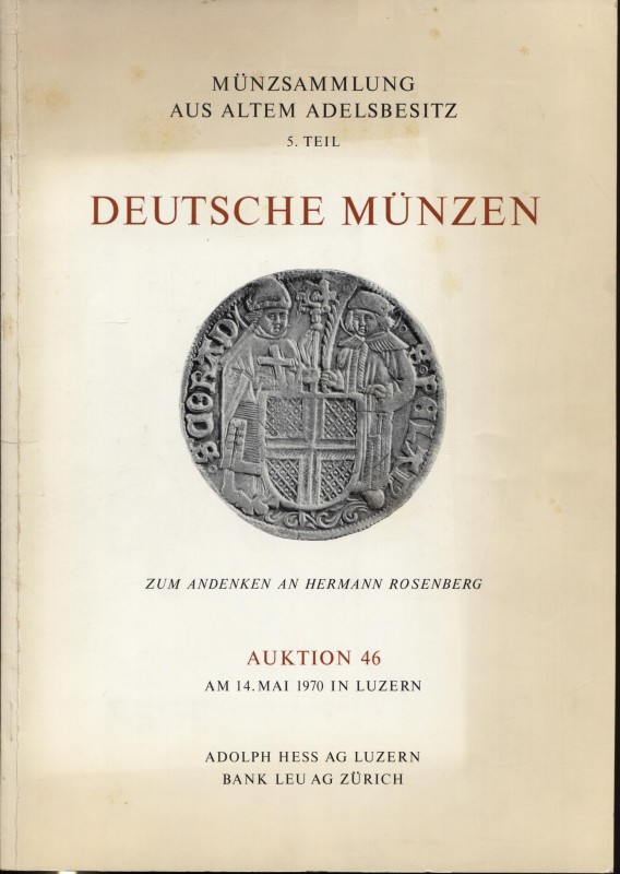 HESS A. – LEU & CO. – n. 46. Luzern, 14 – May, 1970. Zum Andenken an Hermann Ros...