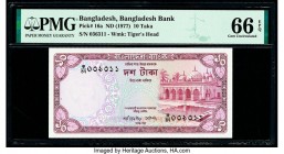 Bangladesh Bangladesh Bank 10 Taka ND (1977) Pick 16a PMG Gem Uncirculated 66 EPQ. Staple holes at issue.

HID09801242017

© 2020 Heritage Auctions | ...