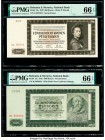 Bohemia & Moravia National Bank 500; 1000 Korun 1942 Pick 12a; 15a PMG Gem Uncirculated 66 EPQ (2). 

HID09801242017

© 2020 Heritage Auctions | All R...