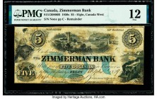Canada Elgin, CW- Zimmerman Bank $5 1850s Ch.# 815-12-08-06R Remainder PMG Fine 12. Falsely added date and signature.

HID09801242017

© 2020 Heritage...