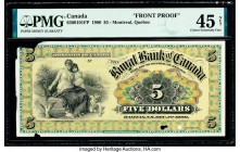 Canada Montreal, PQ- Royal Bank of Canada $5 1.12.1900 Ch.# 630-01-01FP Front Proof PMG Choice Extremely Fine 45 Net. Portions of cardstock attached, ...