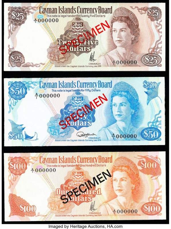 Cayman Islands Currency Board Group Lot of 3 Specimen Crisp Uncirculated. All th...