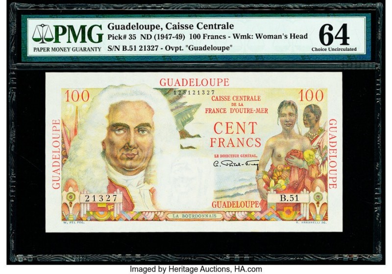 Guadeloupe Caisse Centrale de la France d'Outre-Mer 100 Francs ND (1947-49) Pick...