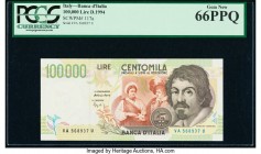 Italy Banca d'Italia 100,000 Lire 6.3.1994 Pick 117a PCGS Gem New 66PPQ. 

HID09801242017

© 2020 Heritage Auctions | All Rights Reserved