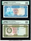 Libya Central Bank of Libya 1; 5; 10 (2) Dinars ND (1972); ND (1971) (2); ND (1980) Pick 35b; 36a; 37a; 46a Four Examples PMG About Uncirculated 55; V...