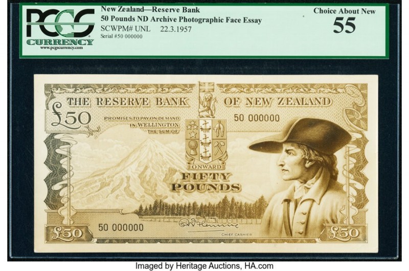 New Zealand Reserve Bank of New Zealand 50 Pounds 22.3.1957 Pick Unlisted Photog...