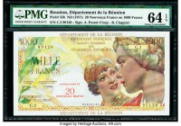 Reunion Departement de la Reunion 20 Nouveaux Francs on 1000 Francs ND (1971) Pick 55b PMG Choice Uncirculated 64 EPQ. 

HID09801242017

© 2020 Herita...