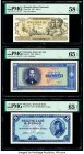 Romania Banca Nationala 100; 1000 Lei (1947-1950) Pick 67a; 87 PMG Choice About Unc 58 EPQ; PMG Gem Uncirculated 65 EPQ . Hungary Hungarian National B...