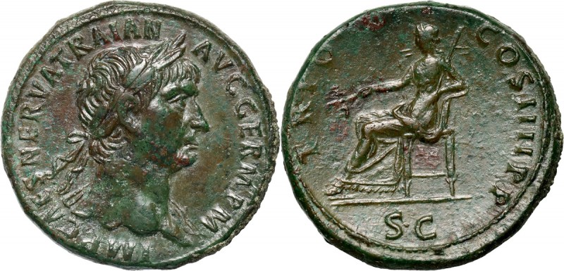 Roman Empire, Trajan 98-117, Sestertius, Rome Weight 28,57 g, 33,5 mm.
 Waga 28...