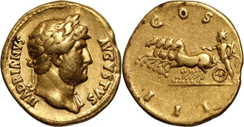 Roman Empire, Hadrian 117-138, Auresu, Rome Gold, weight 7,16 g, 20 mm.
 Złoto,...