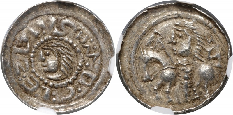 Bolesław II Śmiały 1058-1080, denar Waga 0,96 g. Reference: Kopicki 25 (R3)
Gra...