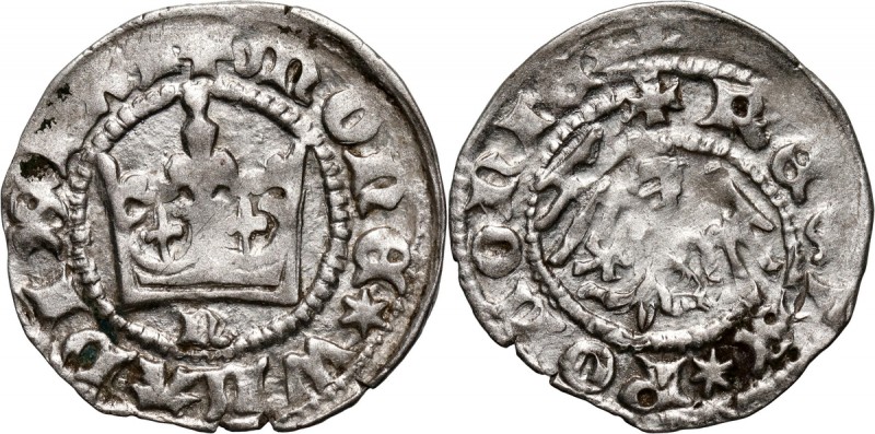 Władysław Jagiełło 1386-1434, półgrosz, Kraków, sygnatura N Waga 2,13 g.
Refere...