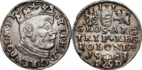 Stefan Batory, trojak 1583, Olkusz