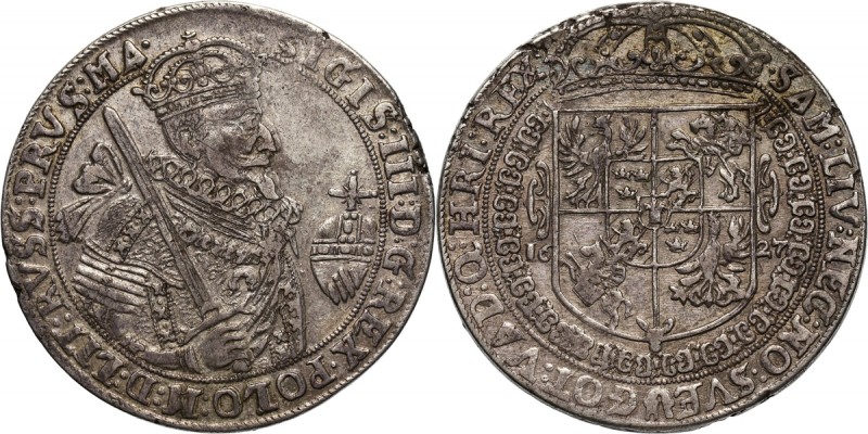 Zygmunt III Waza, talar 1627, Bydgoszcz Srebro 28,47 g. Odmiana bez inicjałów I-...