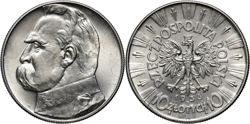 II RP, 10 złotych 1936, Warszawa, Józef Piłsudski Bardzo ładne. Reference: Parch...