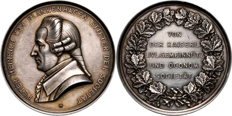 Livonia, silver medal, Peter Heinrich von Blankenhagen Engraved by W. Kullrich. ...