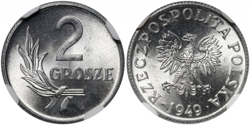 PRL, 2 grosze 1949 Piękne.
Reference: Parchimowicz 202
Grade: NGC MS67 Polska ...