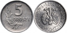 PRL, 5 groszy 1971, ODWROTKA