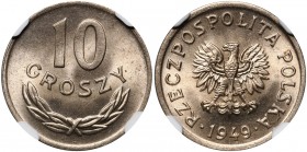 PRL, 10 groszy 1949, miedzionikiel