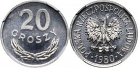 PRL, 20 groszy 1980, PROOFLIKE