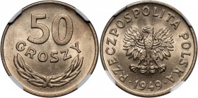 PRL, 50 groszy 1949, miedzionikiel