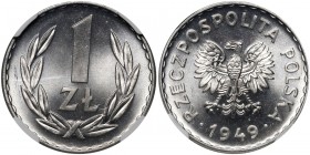 PRL, 1 złoty 1949, aluminium MAX