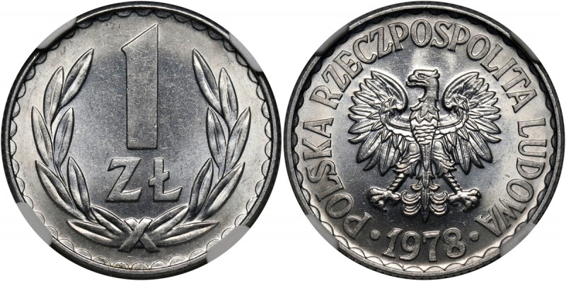 PRL, 1 złoty 1978, bez znaku Menniczy egzemplarz. Reference: Parchimowicz 213r
...