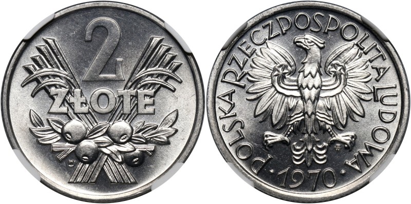 PRL, 2 złote 1970, Jagody Menniczy egzemplarz. Reference: Parchimowicz 216d
Gra...