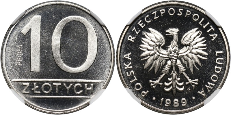 PRL, 10 złotych 1989, PRÓBA, nikiel Nakład: 500 sztuk.
Reference: Parchimowicz ...